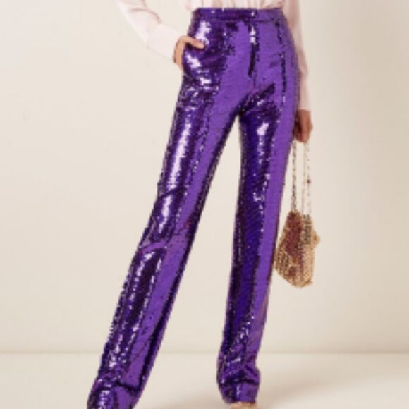 H&M x Rabanne Limited Edition Purple Sequin Trousers - Brand New! - Picture 1 of 4